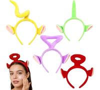 4 Pièces Dessin animé Mignon Télétubbies Style Cheveux Hoop Teletubbies Costume The Peluche Filles Bandeaux Lavage Mignon Visage Chapeaux à Cheveux Accessoires pour Enfants Noël Fête Décorations