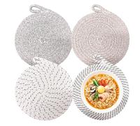 4 Pièces Dessous de Plat en Fil de Coton, Dessous de Plat Ronds, 20 cm Dessous de Verre en Coton Tissé, Antidérapants Coasters, Convient pour Un hôtel de Bureau à Domicile