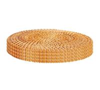 4 Pièces Dessous de Plat en Rotin Tressé Rond | Style Bohème Rustique, Rangement Léger, Protège Casseroles et Assiettes Pendant le Service des Repas