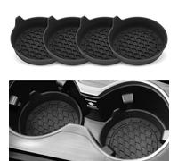 4 Pièces Dessous de Verre de Voiture pour Kia Soul, Insert de Porte-Gobelet de Voiture, Dessous de Verre Antidérapant,Black