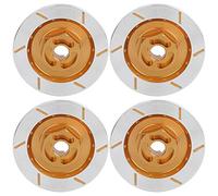 4 pièces Disque de Frein, Alliage d'aluminium simulé Disque de Frein Disque Rotor Disque de Frein moyeu d'entraînement adapté pour HSP 94123 1:10 Voiture RC(Or)