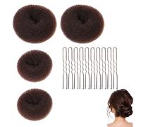 4 Pièces Donuts Chignon,Boudin Cheveux Accessoire Cheveux Femme Accessoires de Coiffure Elastique Donut Chignon Enfant Fille Coussins à Chignons Pince Aide Bandeau Chouchou,pour Mariage (Marron)