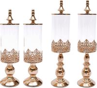 4 pièces d'or sucrier verre sucriers avec couvercle acrylique support de bonbons pour anniversaire mariage premium fête cuisine récipient buffet