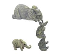 4 pièces d'ornements d'éléphant, Statues en résine d'éléphant, Ornements de Micro Paysage, décorations de Conception créative, Ornements de décoration de Jardin et de Maison