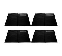 4 Pièces Dossier de Facture en Cuir Synthétique Noir | Serveurs et Personnel de Café, Adapté aux Reçus et Additions, Surface Lisse avec Inscription Merci