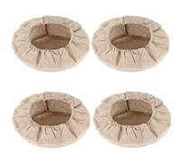 4 Pièces Doublure en Tissu pour Panier à Pain, Pâte De Cuisson Couverture, Pain Rond Doublure en Tissu pour Panier à Pain, Postuler à pour Cuire le Pain(Marron)