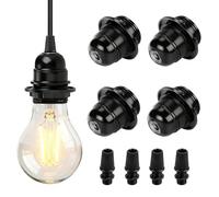 4 Pièces Douille Ampoule E27, 250V 4A Douille Lumière E27 a Visser | Support de Lampe Suspension de Rechange en Plastique avec Abat-jour Bague Connecteur,pour Lampe,Lampadaire Plafonnier