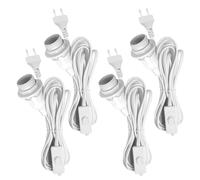 4 Pieces Douille de Lampe, Douille E14 avec 3,5 mètres Câble et Interrupteur, Douille pour Lampe, Douille Ampoule, Support de Lampe pour Suspensions, Lampes DIY, Blanc