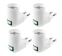 4 Pièces Douille E27 avec Interrupteur Douille de Chantier AC 220V Douille Electrique pour Adaptateur E27 Lampe de Cuisine(Blanc)