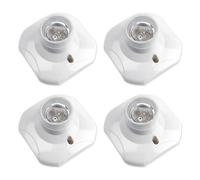 4 Pièces Douille Plafond Ampoule E27, Support Douille à Visser E27 vers E14 Convertisseur Douille Garage pour Ampoule LED, Base Plafonnier Culot, Base de Lampe Plastique Blanche, AC 220-240V