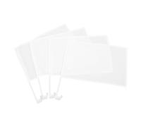 4 Pièces Drapeau Blanc Uni avec Mât, Décoration de Fenêtre | Banderole DIY à Main, Tissu Warp-knitted et Plastique, Clipsable sur Vitres, pour Cortèges et Jardin