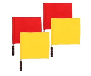 4 Pièces Drapeau de Signalisation D'arbitre à Main, Polyester | Transmission Rapide et Précise des Consignes, Portable, pour Guidage Routier, Contrôle et Véhicules