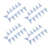 4 Pièces Drapeau Triangulaire du Festival 12 Pennants en Guirlande | Ambiance Bavaroise, Décorations Suspendues Fête de L'oktoberfest, Waterproof pour Garage et Clôtures