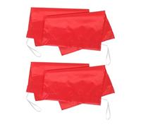4 Pièces Drapeaux de Remplacement, Rouges, Polyester | Résistants au Vent, Couleur Vive Anti-décoloration, pour Poteaux de Coin ’assistant, Usage Extérieur