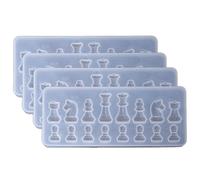4 Pièces Échecs Résine Moule 3d Échecs Pièce Silicone Moule Ensemble Pour Résine Coulée Parfait Pour Pâte Polymère, Artisanat