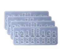 4 Pièces Échecs Résine Moule 3d Échecs Pièce Silicone Moule Ensemble Pour Résine Coulée-Parfait Pour Pâte Polymère Artisanat