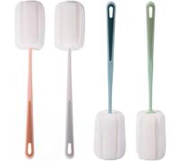 4 Pièces Ecouvillon Bouteille, Nettoyeur Biberon Eponge avec Poignée Brosse Nettoyage Bouteille pour Tasses Théière