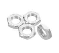 4 Pièces Écrou D'axe de Vélo à Bride Hexagonale Zinguée Rondelle | Pièce de Remplacement Argentée, Filetage Auto-serrant, pour Entretien, Roues Arrière et Réglages Rapides