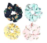 4 Pièces Élastique à Cheveux en Tissu à Fleurs, pour Filles | Accessoire Chic et Créatif, Maintien des Cheveux en Place, Style Fleuri pour Jeunes Filles Couleur Aléatoire Style Aléatoire