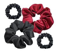4 pièces élastiques pour cheveux en soie véritable, 2 grandes chouchous pour cheveux en soie et 2 petites bandes élastiques pour cheveux, Scrunchie, bandes élastiques peignes femme, bandeau queue de