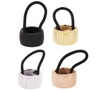 4 pièces élastiques pour queue de cheval, manchettes de cheveux en strass scintillants, bande élastique gothique punk, accessoires cheveux à paillettes exquises pour femmes et filles