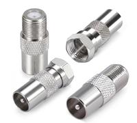 4 Pièces Embout Connecteur Antenne TV pour Câble Sat Embout Antenne, Adaptateur Cable Antenne Femelle TV Male, Adaptateur Antenne TV Connecteurs pour Câble Satellite, Antenne et Prise Multimédia