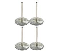 4 Pièces Embout Ponceuse pour Ongles Plat 20mm, Disque | Finition Argenté, Forme Ronde Plate, Lissage et Modelage, pour Pédicure, Peau Calleuse, Salon et Maison