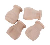 4 Pièces Embouts de Balustre en Bois Gourd, Style Vintage | Bois Brut Finement Poncé, Bords Lisses sans Bavure, Stabilité Accrue, pour Nouvelles Poses et Intérieurs Anciens