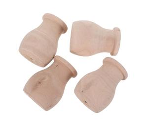 4 Pièces Embouts de Balustre en Bois Gourd, Style Vintage | Bois Brut Finement Poncé, Bords Lisses sans Bavure, Stabilité Accrue, pour Nouvelles Poses et Intérieurs Anciens