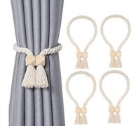 4 Pièces Embrasses de Rideaux,Attache Rideaux, Supports de Rideaux en Coton tressé à la Main, Embrasses Rideaux Décorer pour Bureau, Domicile, Hôtel