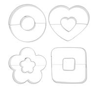 4 Pièces Emporte-pièces Donuts, Formes Assorties | Réutilisables et Antiadhésifs, Résistent au Chaud Froid, pour Activités DIY et Célébrations