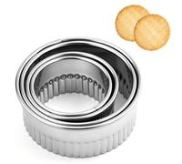 4 pièces Emporte-pièces ronds - Formes en acier inoxydable - Emporte-pièces pour biscuits, donuts, cookies, pâtisseries - Tailles de 4,3 cm à 7,5 cm