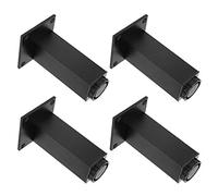4 pièces en Alliage d'aluminium Pieds réglables canapé-lit Pied Pieds Support pour Armoire Meubles Accessoires (Base d'armoire carrée 120 mm-Noir)