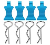4 PièCes En Alliage D'aluminium Rtype Coque De Carrosserie Clips Broche Avec Support De Fixation Pour Voiture 1/10 Rc (Bleu)