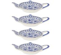 4 Pièces en Céramique Sachet De Thé Plat Sachet De Thé Soucoupe Soucoupe Plat D'assaisonnement pour La Maison Cuisine De Pendaison De Crémaillère (Bleu)
