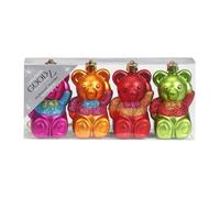 4 Pièces en plastique ours mille fiori 8 cm-/ décoration boules de noël décorations de suspendu suspension weichnachten décoration plastique pVC multicolore