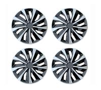 4 pièces enjoliveur de Roue Universel R14 R15 R16 Pouces Capuchons de moyeu de Remplacement Couvercle de Jante de Roue Snap on SUV Camion PP Accessoires de Pneu(R15 Black Silve)
