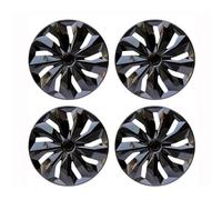 4 pièces enjoliveur de Roue Universel R14 R15 R16 Pouces Capuchons de moyeu de Remplacement Couvercle de Jante de Roue Snap on SUV Camion PP Accessoires de Pneu(R15 Bright Black)