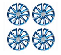 4 pièces enjoliveur Universel R14 R15 Pouces Couvercle de Roue Capuchons de moyeu de Remplacement Couvercle de Jante de Roue Accessoires de Pneu Snap sur Camion SUV(R14 Bule Sliver)