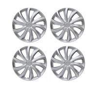 4 pièces enjoliveur Universel R14 R15 Pouces Couvercle de Roue Capuchons de moyeu de Remplacement Couvercle de Jante de Roue PP Accessoires de Pneu Snap on SUV Camion(R14 Silver)