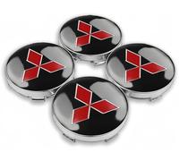 4 Pièces Enjoliveurs de Roue pour Mitsubishi ASX Lancer L200 Pajero Outlander Eclipse Galant 56mm, Enjoliveur de Voiture, Cache Moyeu Centre de Roue, Bouchon de Jante, ABS Accessoires Voiture