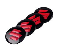 4 Pièces Enjoliveurs de Roue pour Suzuki Swift SX4 Vitara Jimny S-Cross 56mm, Cache-moyeux Autocollant de Capuchon de Jante Enjoliveur de Centre de Roue de Voiture Autocollant de Badge