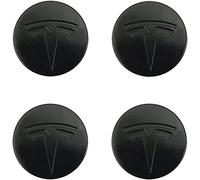 4 Pièces Enjoliveurs de Roue pour Tesla Model 3 Highland 2024 65MM, Cache-moyeux Autocollant de Capuchon de Jante Enjoliveur de Centre de Roue de Voiture Autocollant de Badge,BlackA