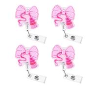 4 Pièces Enrouleurs de Lanière Rétractables Design Animal Ludique Porte-Carte d ' Identité pour Tenue Professionnelle ou Décontractée Bel Accessoire de Badge Animal