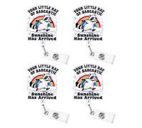 4 Pièces Enrouleurs de Lanière Rétractables Design Animal Ludique Porte-Carte d ' Identité pour Tenue Professionnelle ou Décontractée Bel Accessoire de Badge Animal