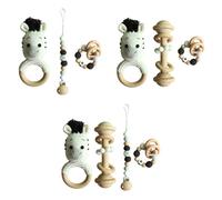 4 Pièces/Ensemble Attache Sucette Bébé Bracelet De Dentition Crochet Zèbre Sucette Chaîne Hochet P31b