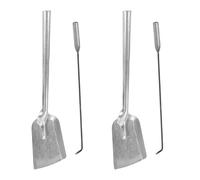 4 Pièces Ensemble D’outils, Pelle, Tisonnier et Pinces | Résistant à Chaleur et Rouille, pour Poêles à Bois, Foyer Extérieur, Seau à Cendres et Bûches