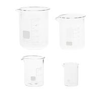4 Pièces Ensemble de Béchers en Verre de Chimie 10ml 25ml 50ml