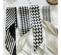 4 pièces Ensemble de foulard en soie noire/foulard de cou/bandeau, convient pour les accessoires capillaires quotidiens, la décoration de sacs, les cadeaux et les costumes, peut être utilisé comme fou