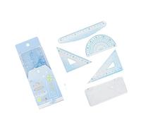 4 pièces ensemble de géométrie mathématique règle de dessin en plastique règles droites ensemble rapporteur carré outil de dessin de géométrie mathématique multifonction